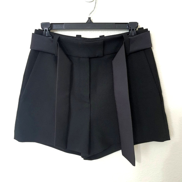 Maje Pants - Maje Black Paris Belted Flat Front Shorts Women's Size M